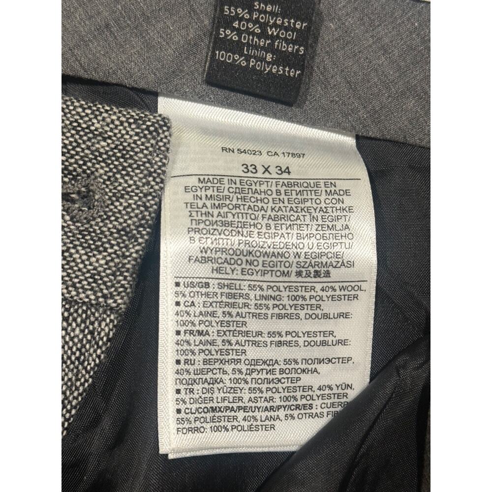 Banana Republic mens tailored slim fit dress pants 33x34 gray Poly Wool - Picture 7 of 10